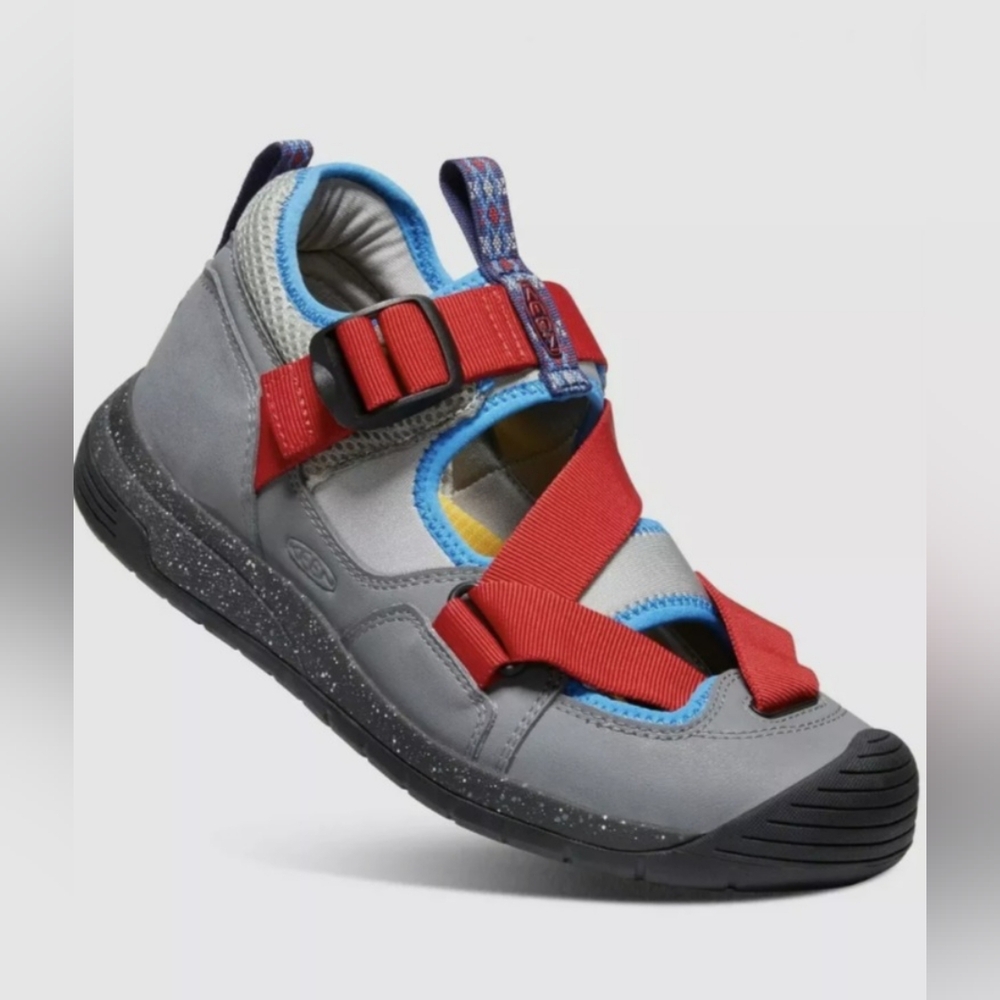 Keen Men’s Size 8.5 Zerraport Trail Hiking Sandal Shoes Steel Grey & Red